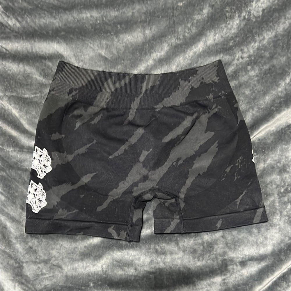 Black and grey marbles scrunch butt shorts